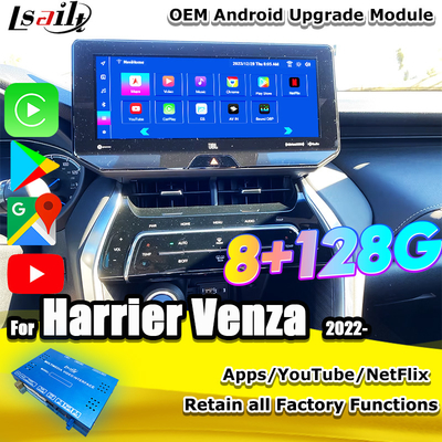 Módulo de atualização Android OEM Lsailt para Harrier Venza Toyota 2022 - Interface multimídia Android de 12,3 polegadas com YouTube, NetFlix