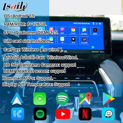 Módulo de atualização Android OEM Lsailt para Harrier Venza Toyota 2022 - Interface multimídia Android de 12,3 polegadas com YouTube, NetFlix