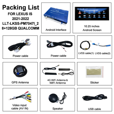 Tela Android Lexus 10,25 polegadas Qualcomm 8 Core GPS Navegação CarPlay Display para Lexus IS300 IS250 IS350 2020-2023