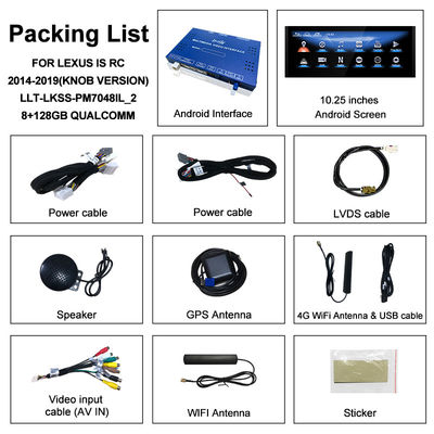 Android 13 Tela Android de 10,25 polegadas com display multimídia para Lexus IS200T IS300H 2015-2020 WIFI, HDMI, Bluetooth, CarPlay sem fio