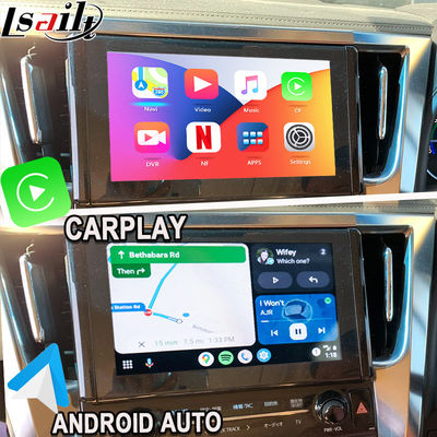 Módulo de atualização automática sem fio Apple CarPlay / Android para Alphard Série 30 Vellfire Toyota Suporte FM Radio,A / C, Espelho, Câmeras