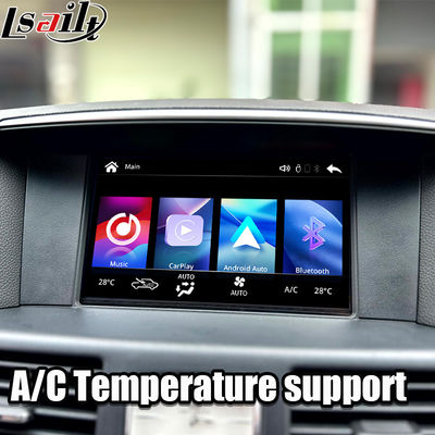 Interface CarPlay para Infiniti Q70 Q70L M35 M45 Fuga 2009-2019 Adaptador Android Auto sem fio Integração Espelhamento de Celular, Temperatura do AC