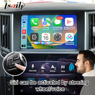 Q50 Q60 OEM Apple CarPlay Upgrade Módulo de Integração Espelhamento de Celular, Exibição da Temperatura do AC, Google Maps, Spotify