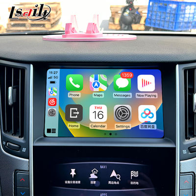 Q50 Q60 OEM Apple CarPlay Upgrade Módulo de Integração Espelhamento de Celular, Exibição da Temperatura do AC, Google Maps, Spotify