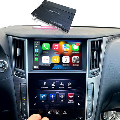 Q50 Q60 OEM Apple CarPlay Upgrade Módulo de Integração Espelhamento de Celular, Exibição da Temperatura do AC, Google Maps, Spotify
