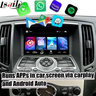 Tela sem fio Android Auto CarPlay de 7 polegadas Lsailt para Infiniti G37 G25 G35 Skyline 370GT (V36) Q40 2007-2014 HD Touch DisPlay