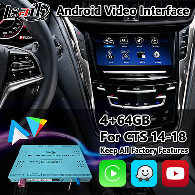 Lsailt Android GPS Interface de vídeo de navegação para 2013-2019 Cadillac CTS CUE System com Carplay