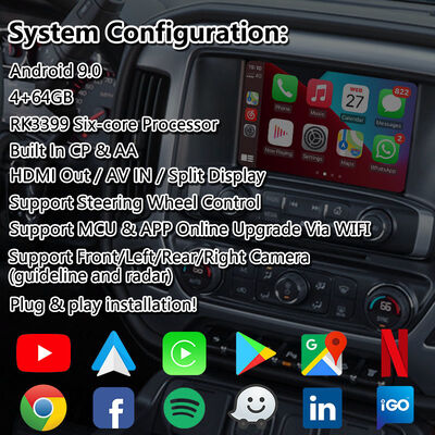 Interface de Vídeo para Navegação de Carro Android Lsailt para Sistema Intellilink GMC Sierra 1500 2500 3500 2014-2019