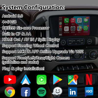 Interface Multimídia Chevrolet Silverado Android Carplay Com Android Auto Sem Fio