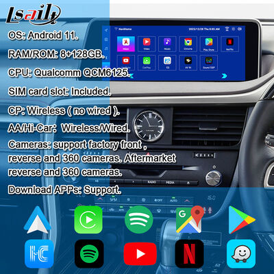 OEM Android Module de Atualização para Lexus RX450h, RX350 RX270 2016-2021 Integração CarPlay sem fio, Android Auto, YouTube,NetFlix