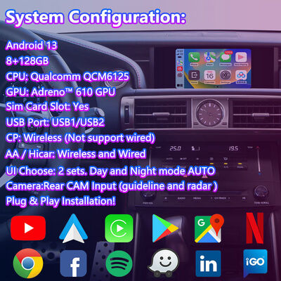 Lsailt Android Video Interface para Lexus IS250 IS300h IS350 IS200t IS300 IS Controle de mouse 2013-2016