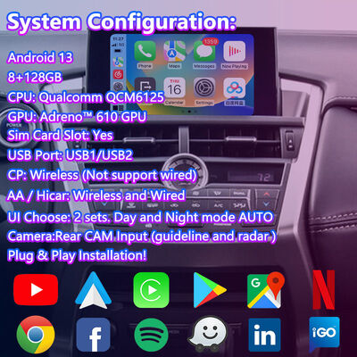 Lsailt Android Multimédia Interface de vídeo para Lexus NX300h NX200t NX F-Sport Touchpad Control 2014-2017