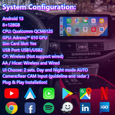 Lsailt Android Multimédia Interface de vídeo para 2020-Presente Lexus LS 500 500h LS500