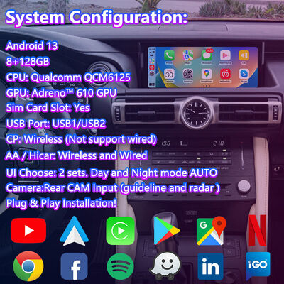 Lsailt Android Carplay Interface de vídeo para 2018 Lexus RC 350 RC300 RCF RC300h RC350