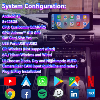 Lsailt Android Carplay Multimedia Interface Screen para 2020-Presente Lexus IS 300h IS300 IS350 IS500 IS300h