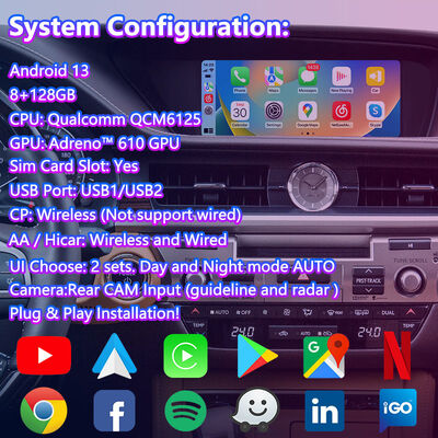 Lsailt Android Navigation Multimedia Screen para 2012-2018 Lexus ES 300h ES250 ES350 ES300H