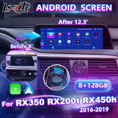 Tela de interface multimídia Lsailt Android Carplay para 2016-2019 Lexus RX Knob RX350 RX450h RX200t RX300
