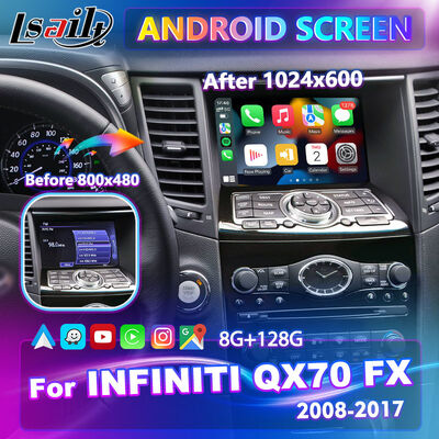 Tela multimídia Lsailt Android Carplay para 2008-2017 Infiniti FX35 FX37 FX50 FX30D FX QX70