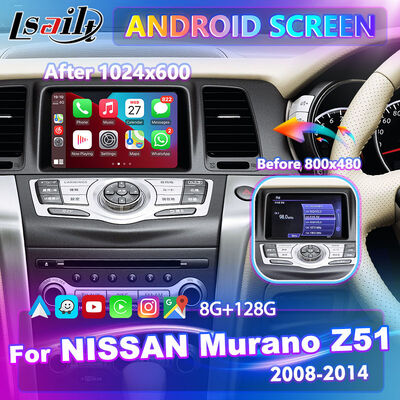 Tela multimídia Lsailt Android Carplay para Nissan Murano Z51 2008-2014