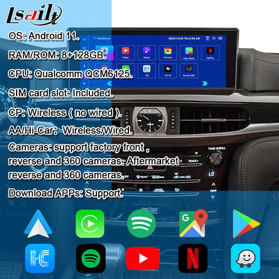 Módulo de atualização Android OEM para LX570 Lexus RX GX LS NX ES Integração CarPlay sem fio, Android Auto, YouTube, Netflix