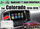 32G ROM Multimedia Video Interface For Chevrolet Colorado 2014-2018 imagens da exposição de apoio dois na mesma tela
