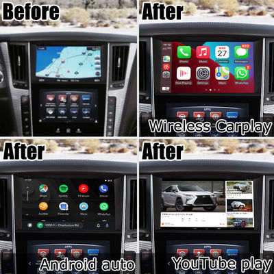 Interface GPS carplay, 8+128GB Android 11 interface de caixa de navegação para Infiniti Q50 / Q60