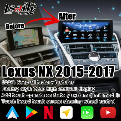 Lexus NX200t 10.25 Touch Screen atualização Hexa Processador Android Auto Wireless Carplay