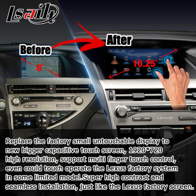 10.25 polegadas Lexus Android Screen com Carplay Android Auto Lsailt Para RX350 RX450h