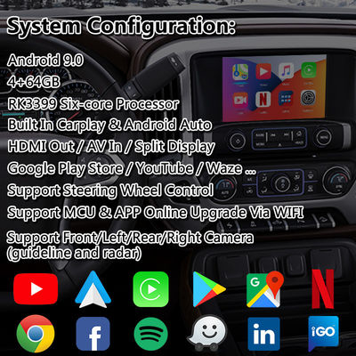 Interface de Multimídia de Navegação Android Lsailt para Chevrolet Silverado 1500 2500 3500 Mylink System 2014-2019