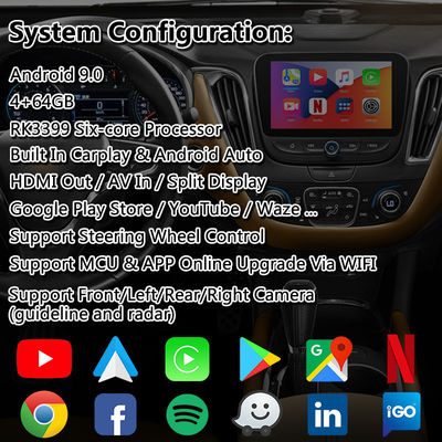 Interface Multimídia Chevrolet Malibu Android Carplay Com Navegação Android Auto Sem Fio
