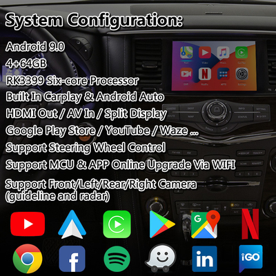 Lsailt Android Multimedia Interface para Nissan Patrol Y62 com Carplay sem fio