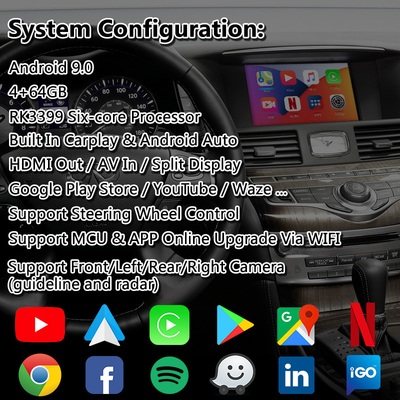 Lsailt Android Multimedia Interface Box para Infiniti Q70 Com Wireless Android Auto Carplay