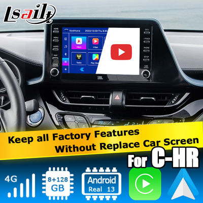 Interface multimédia Android 13 para Toyota C-HR CHR com Android Auto e CarPlay