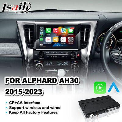 Interface de vídeo Carplay Android Auto sem fio Lsailt para Toyota Alphard AH30 2015-2023