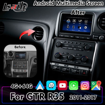 Lsailt tela multimídia de carro Android Carplay de 7 polegadas para Nissan GTR R35 2011-2017